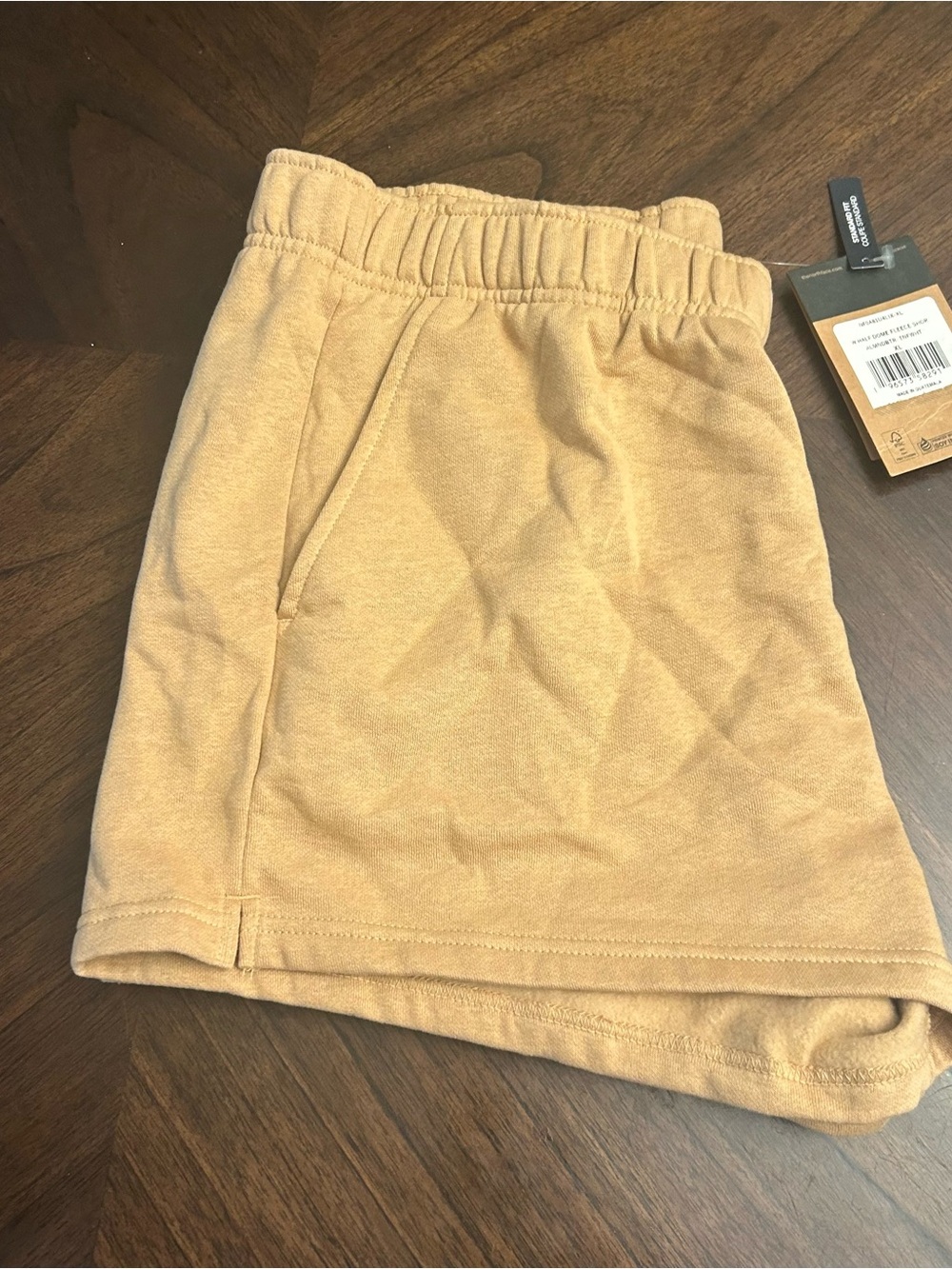 THE NORTH FACE Women's Half Dome Logo Fleece Shorts Almond Butter White, XL New - Picture 7 of 8